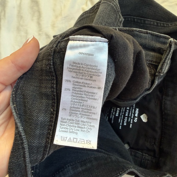 Madewell Stovepipe Jeans Washed Black High Rise Straight Leg Size 27 - Picture 6 of 6